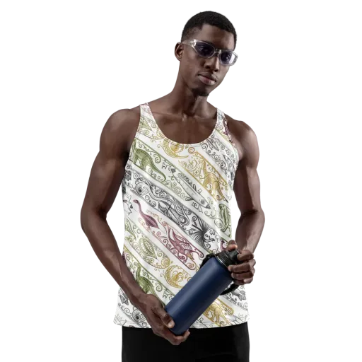 Fossil Flight on a Men's Tank Top
