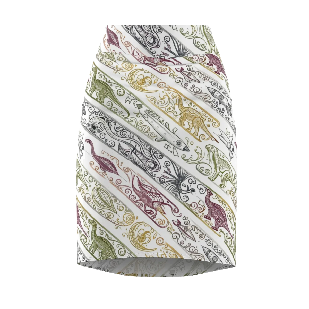 Fossil Flight on Pencil Skirt — Front