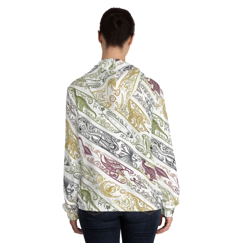 Fossil Flight on Women's Full-Zip Hoodie — Back On Person