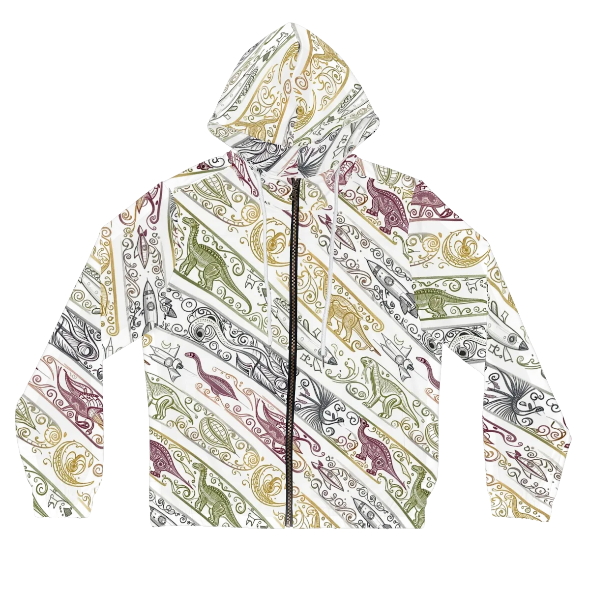 Fossil Flight on Women's Full-Zip Hoodie — Front