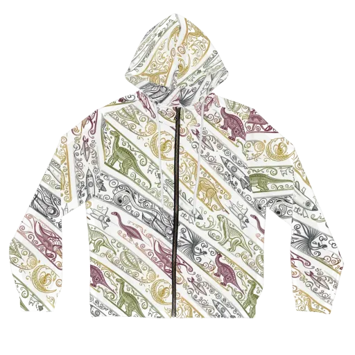 Fossil Flight on a Women's Full-Zip Hoodie
