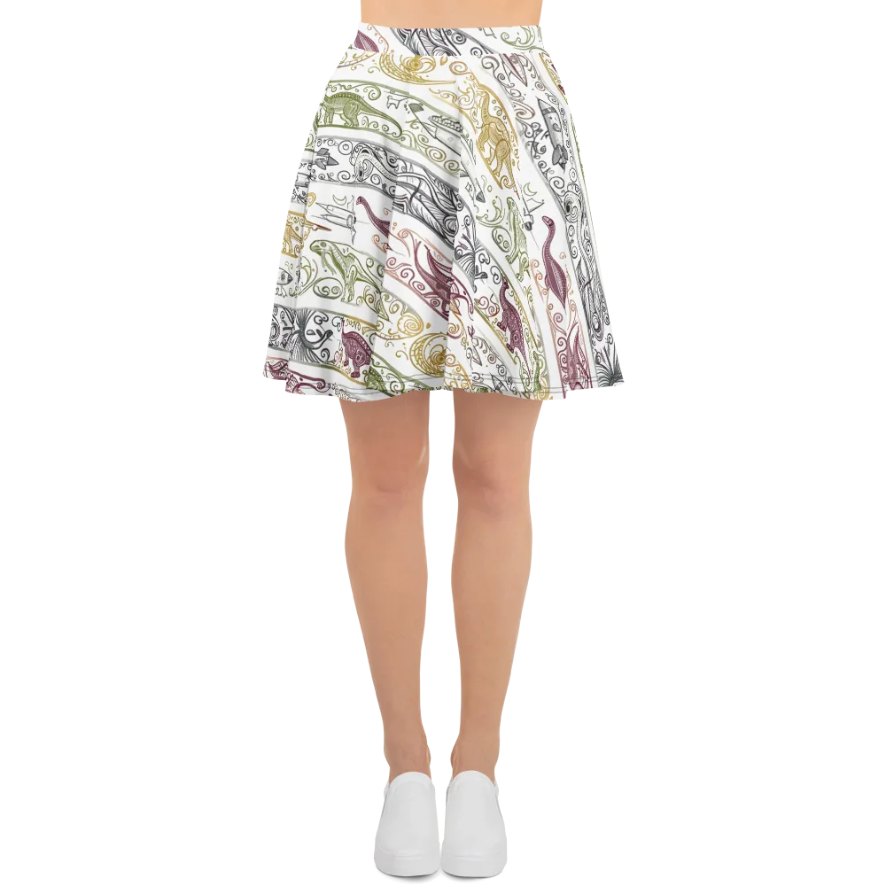 Fossil Flight on Skater Skirt — Front