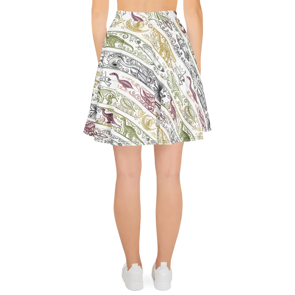 Fossil Flight on Skater Skirt — Back