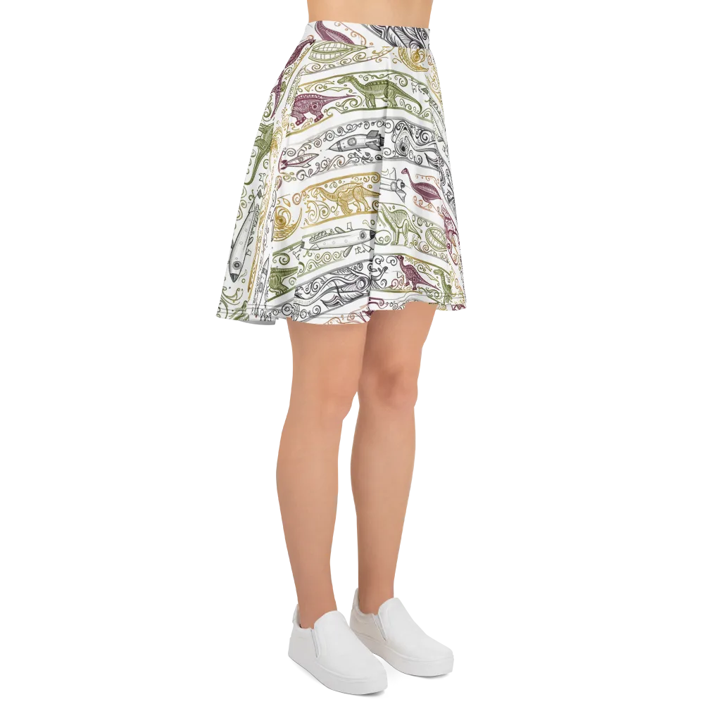 Fossil Flight on Skater Skirt — Right