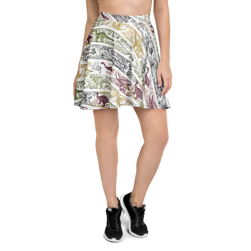Fossil Flight on Skater Skirt — Front