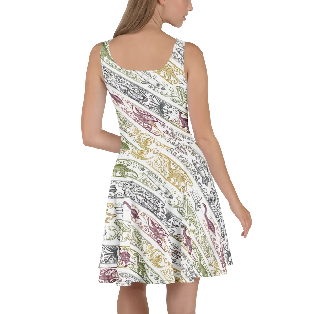 Fossil Flight on Skater Dress — Back