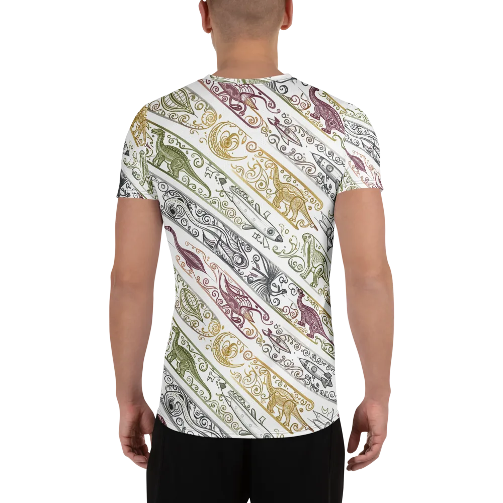 Fossil Flight on Men's Athletic T-Shirt — Back