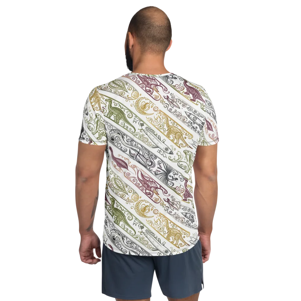 Fossil Flight on Men's Athletic T-Shirt — Back