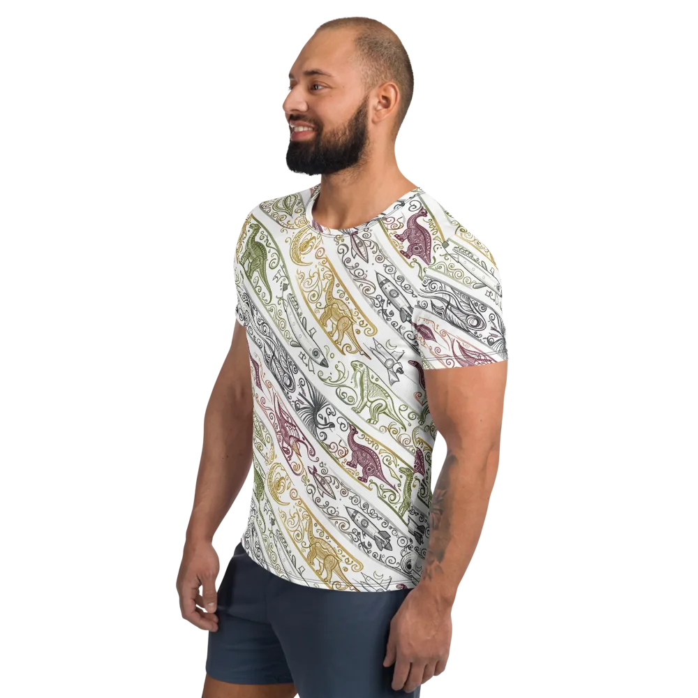 Fossil Flight on Men's Athletic T-Shirt — Left