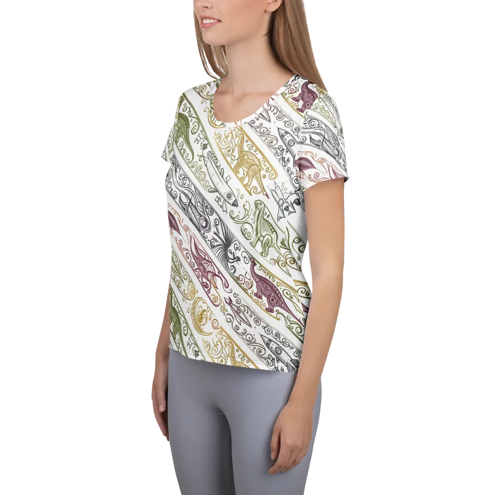 Fossil Flight on Women's Athletic T-Shirt — Left