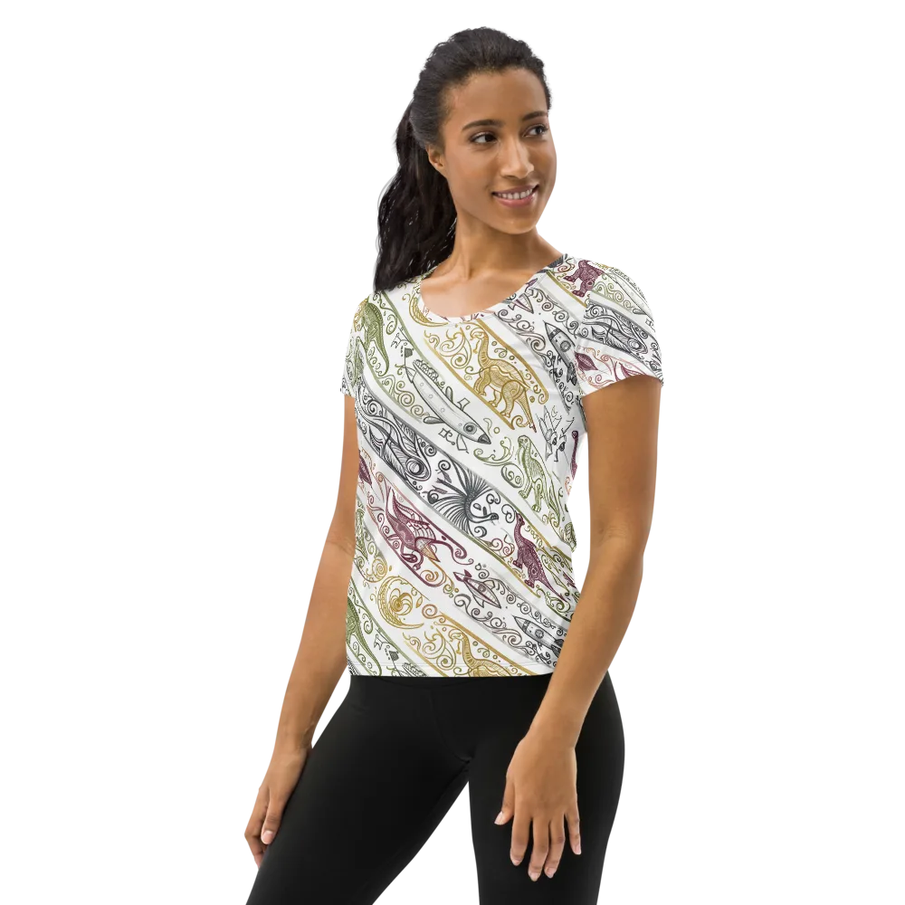 Fossil Flight on Women's Athletic T-Shirt — Left