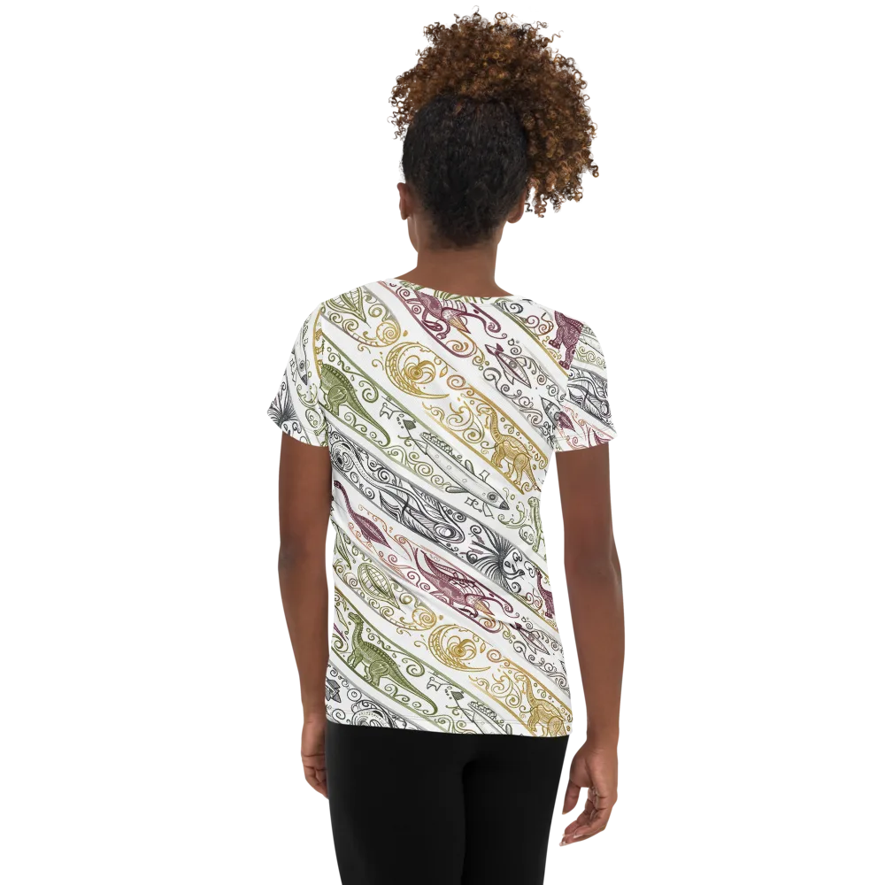 Fossil Flight on Women's Athletic T-Shirt — Back