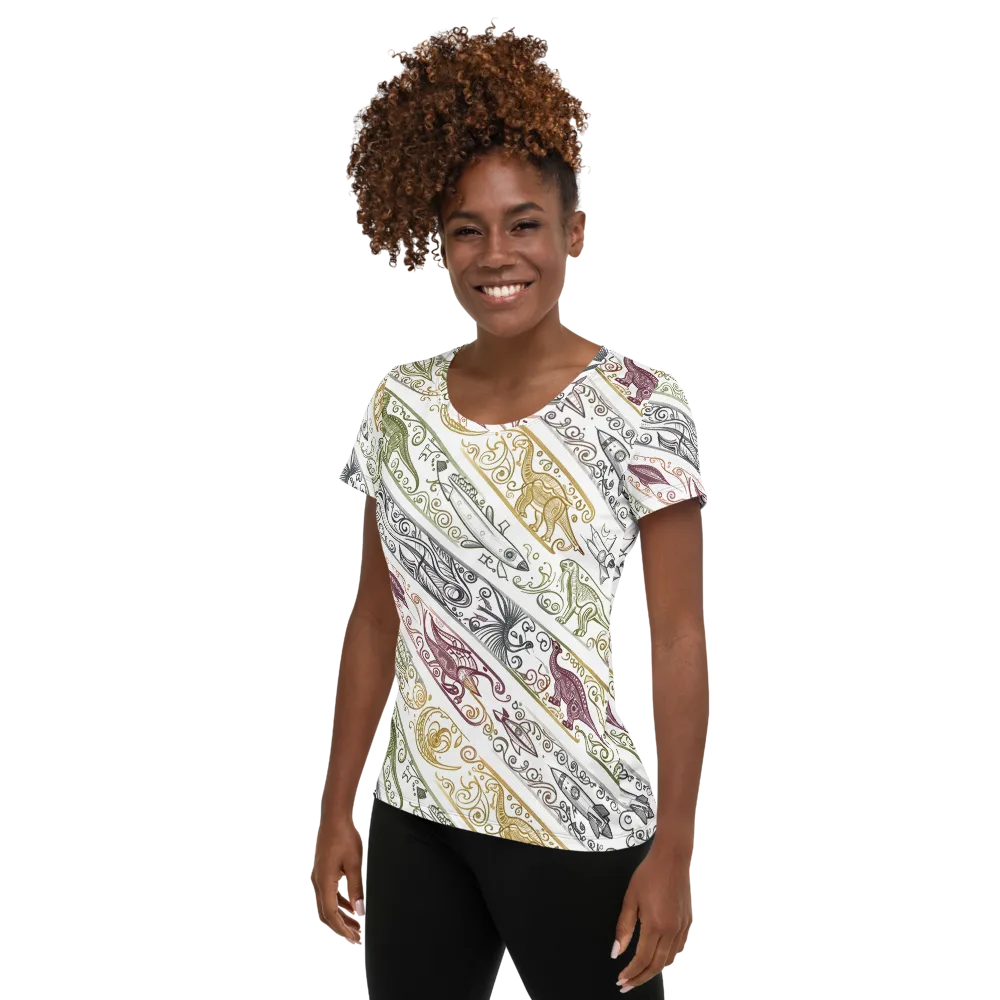 Fossil Flight on Women's Athletic T-Shirt — Left