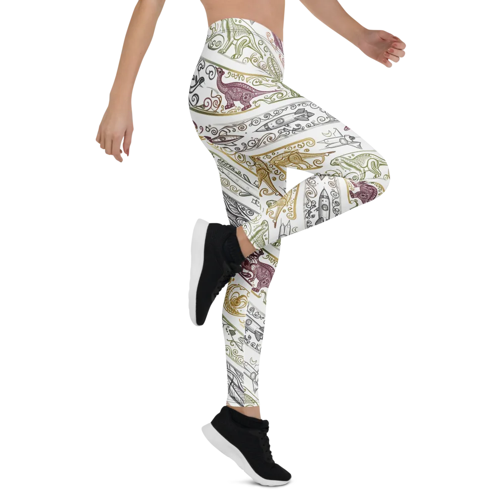 Fossil Flight on Leggings — Right