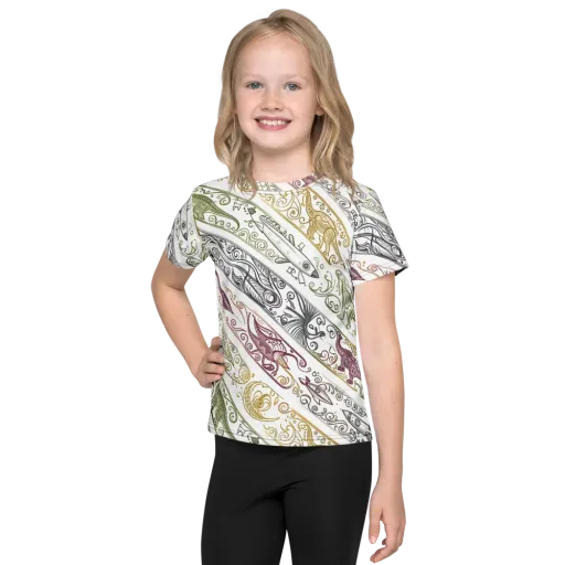 Fossil Flight on a Kids Crew Neck T-Shirt