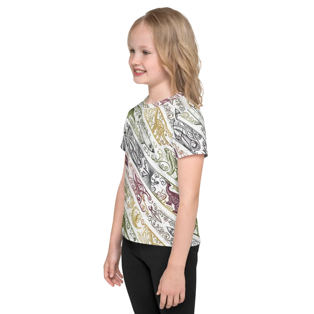 Fossil Flight on Kids Crew Neck T-Shirt — Left