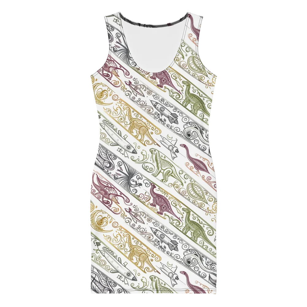 Fossil Flight on Bodycon Dress — Front