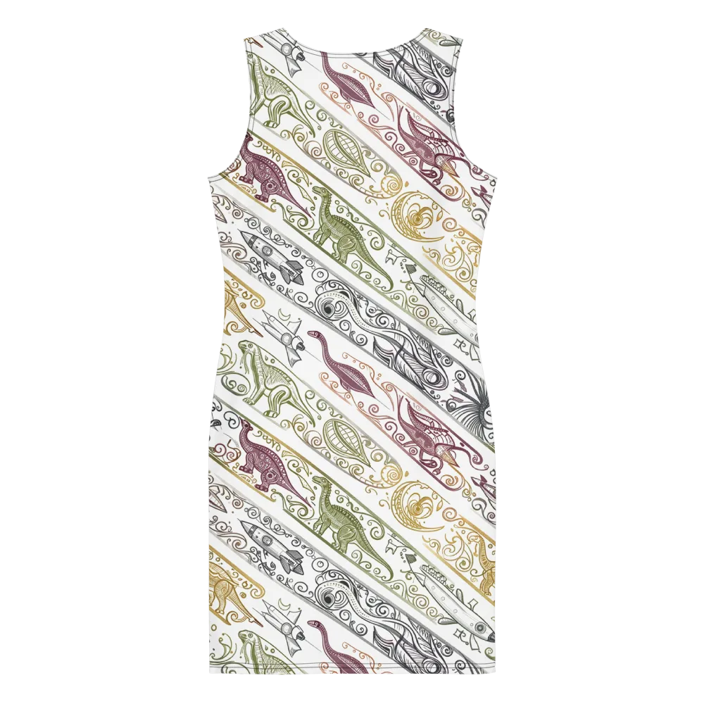 Fossil Flight on Bodycon Dress — Back