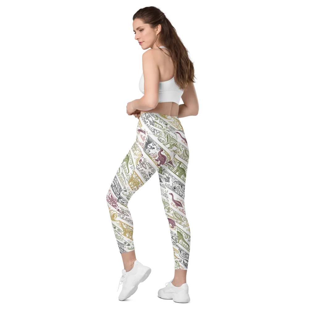Fossil Flight on Leggings with Pockets — Left Back