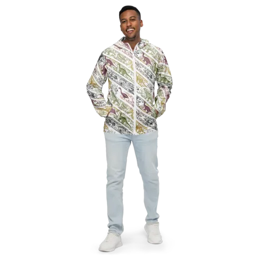Fossil Flight on a Men's Windbreaker