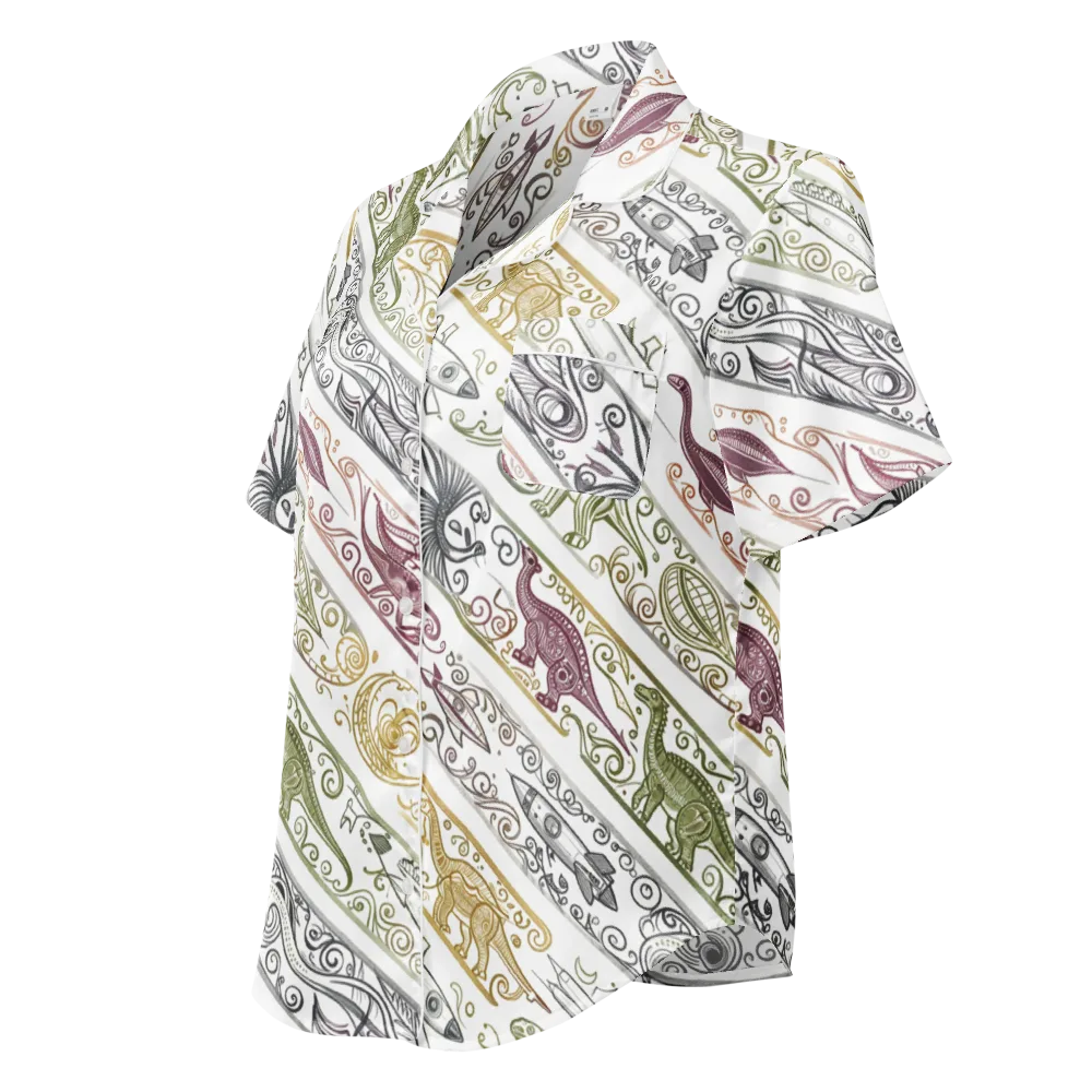 Fossil Flight on Women's Short Sleeve Pajama Top — Left Front