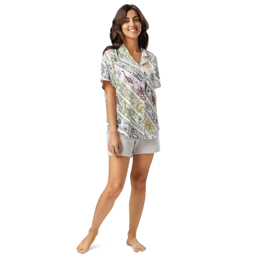 Fossil Flight on a Women's Short Sleeve Pajama Top