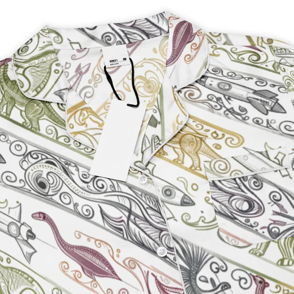 Fossil Flight on Women's Short Sleeve Pajama Top — Product details