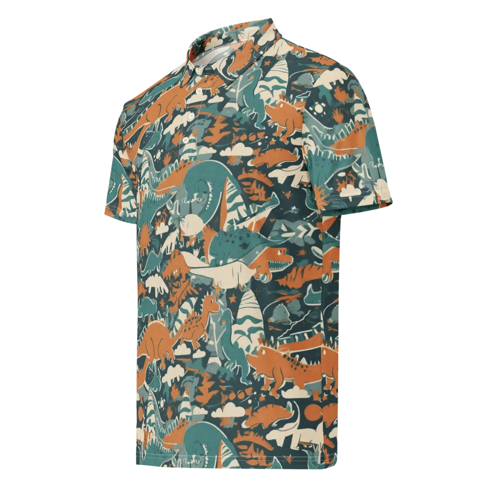 Amber Jurassic on Men's Slim Fit Polo Shirt — Left Front