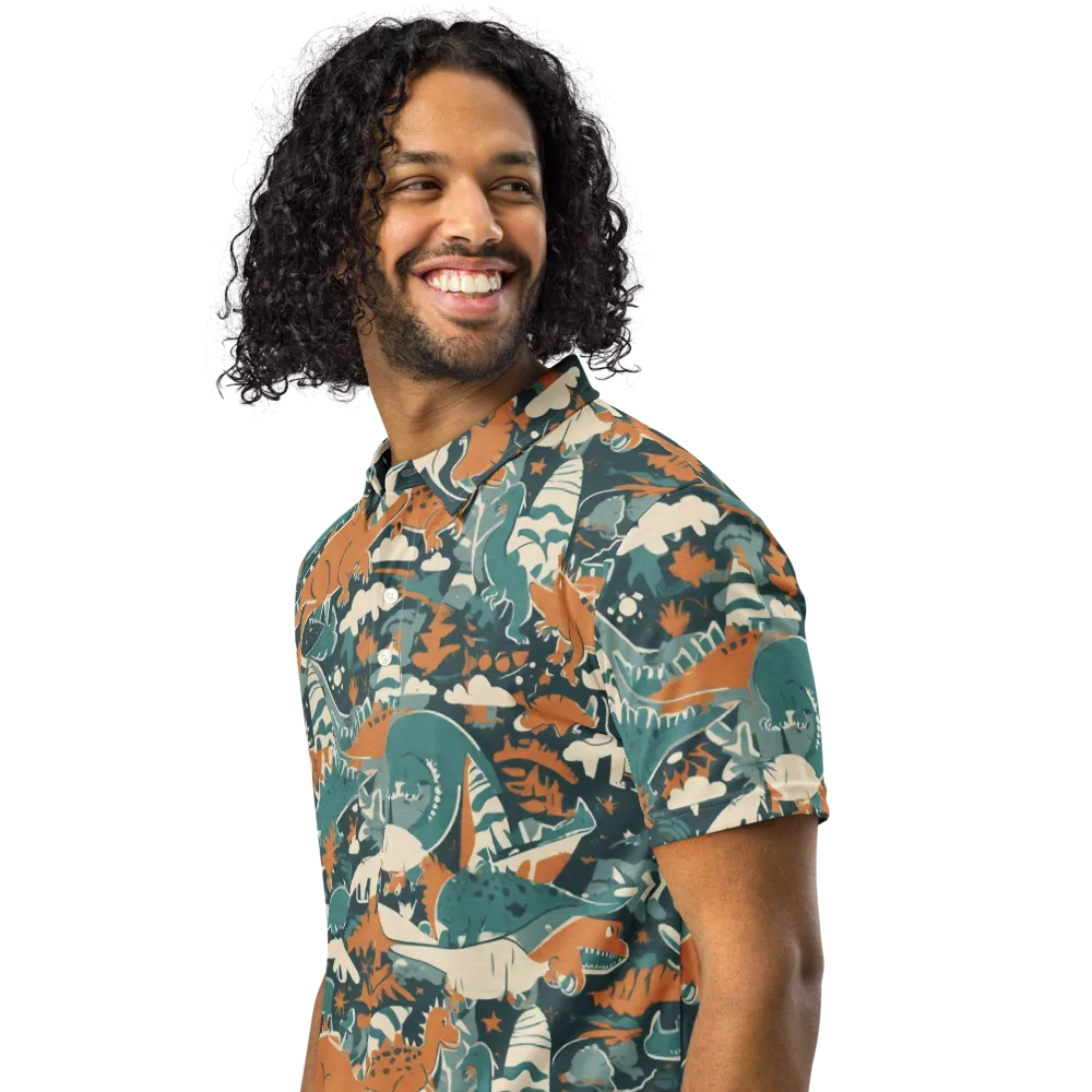 Amber Jurassic on Men's Slim Fit Polo Shirt — Left Front