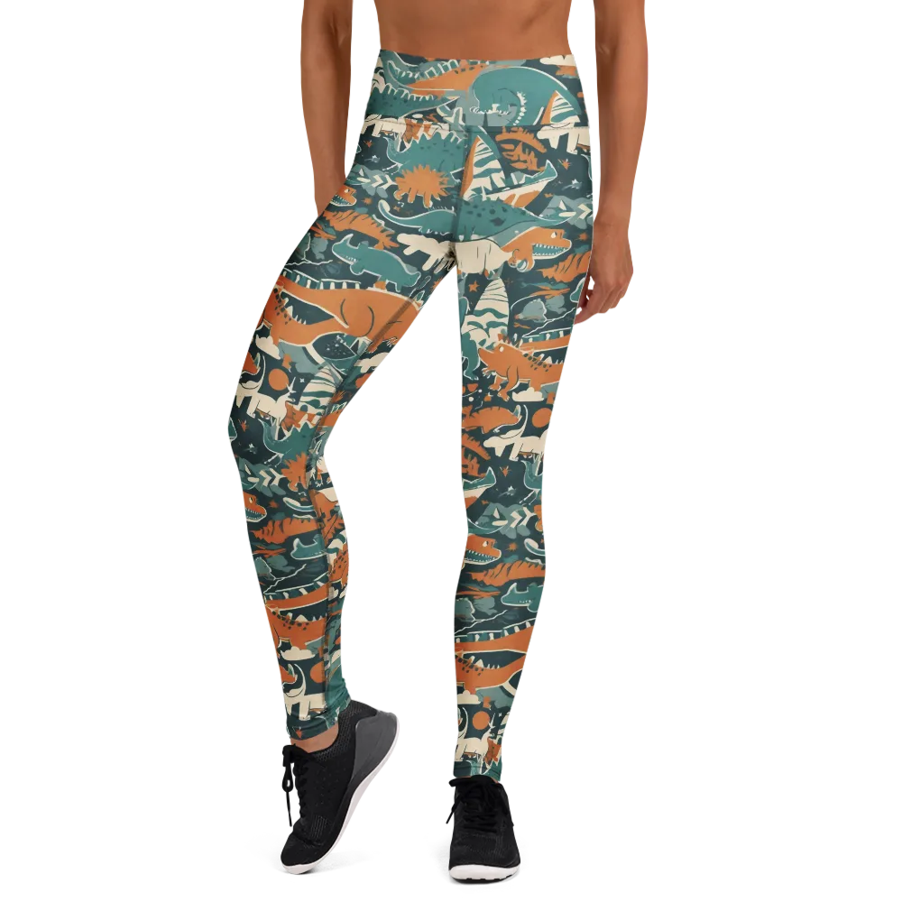 Amber Jurassic on Yoga Leggings — Front