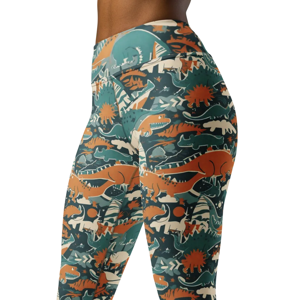 Amber Jurassic on Yoga Leggings — Left Front