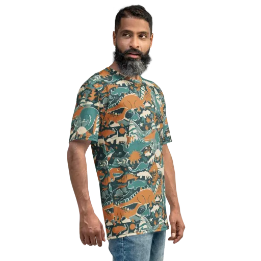 Amber Jurassic on a Men's Crew Neck T-Shirt