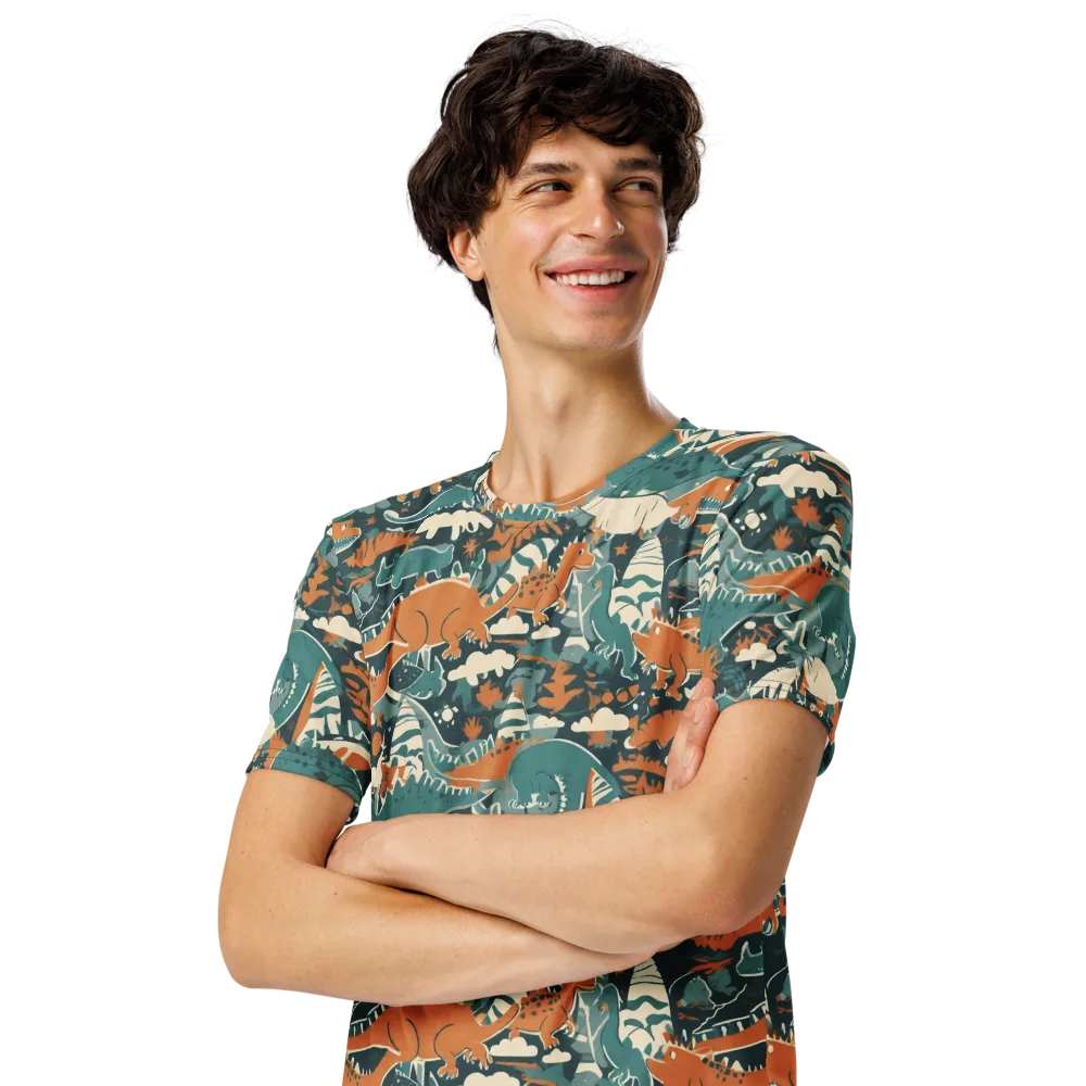 Amber Jurassic on Men's Crew Neck T-Shirt — Left Front