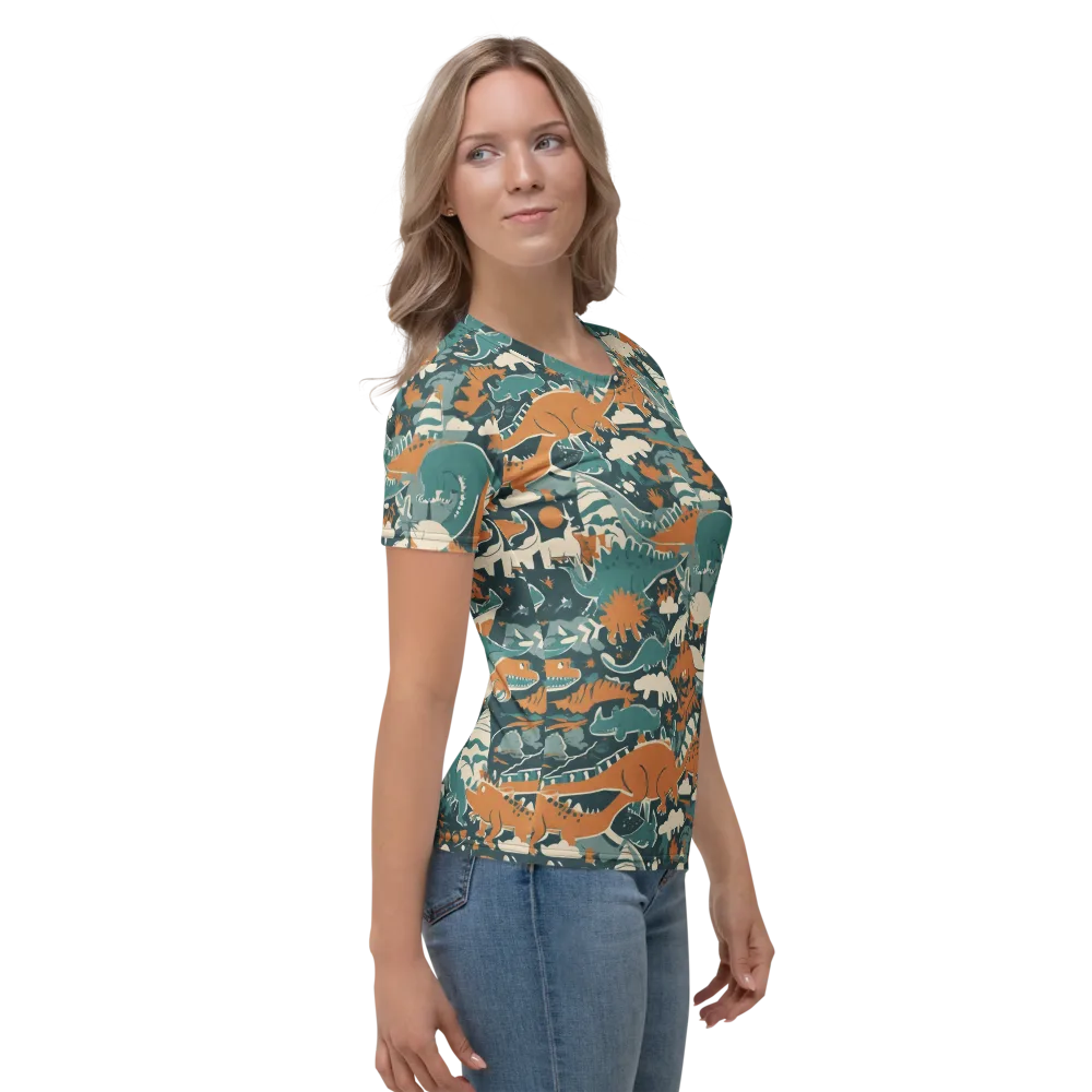 Amber Jurassic on Women's Crew Neck T-Shirt — Right