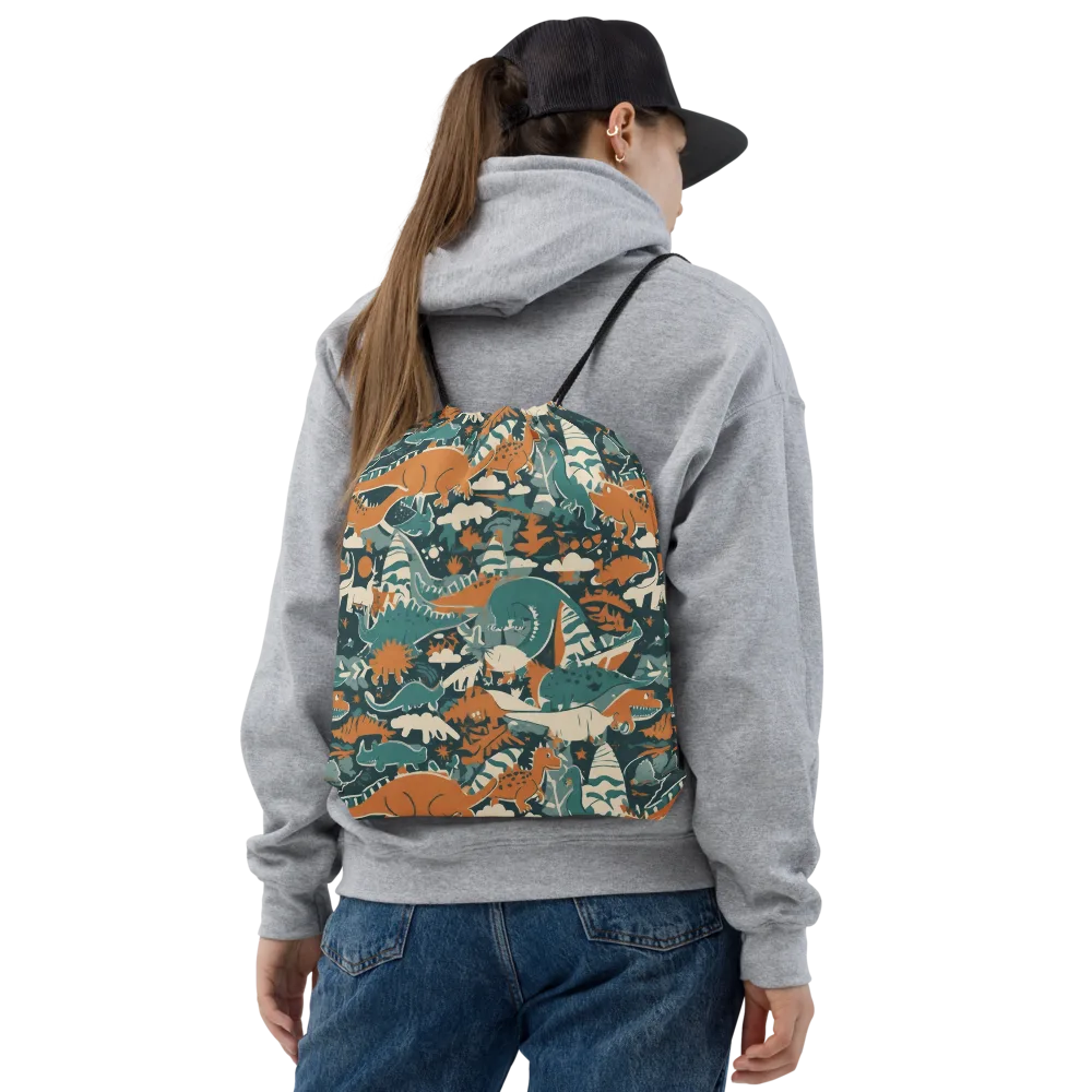 Amber Jurassic on Drawstring Bag — Front