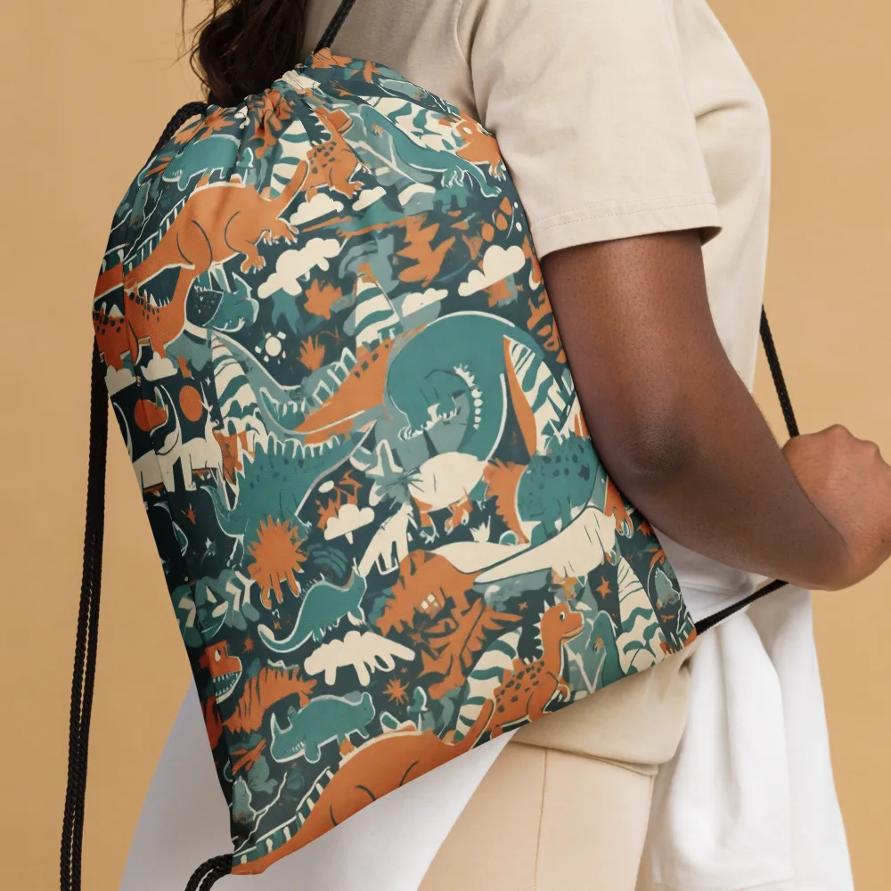 Amber Jurassic on Drawstring Bag — Front