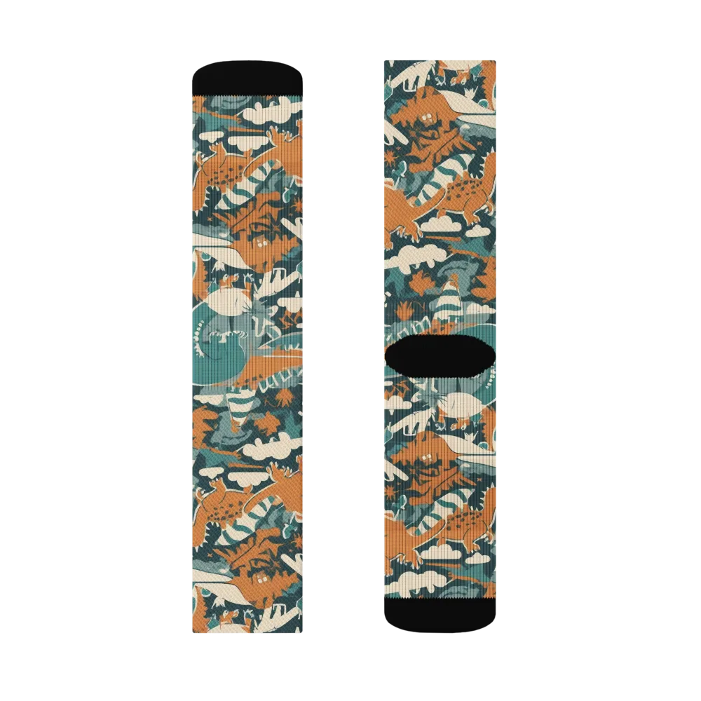 Amber Jurassic on Socks — Left Sock
