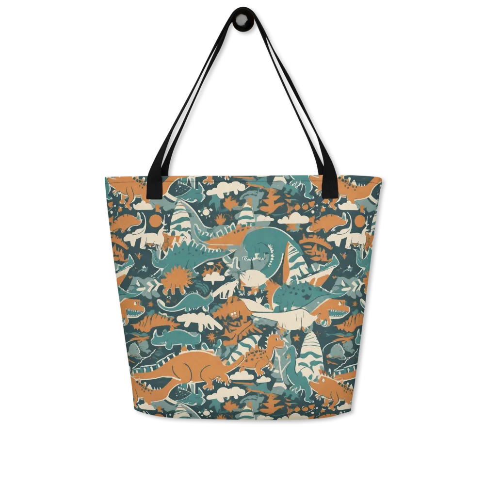Amber Jurassic on Large Tote Bag W/ Pocket — Front