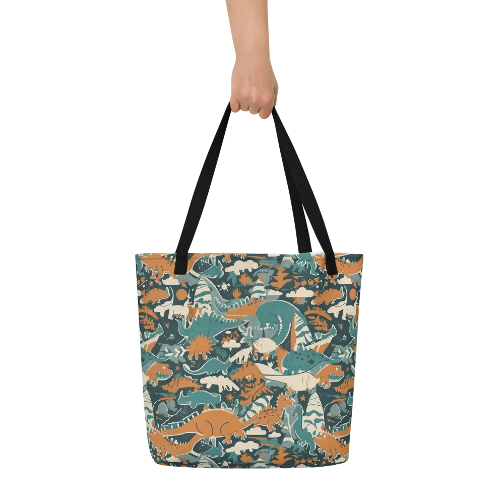 Amber Jurassic on Large Tote Bag W/ Pocket — Front