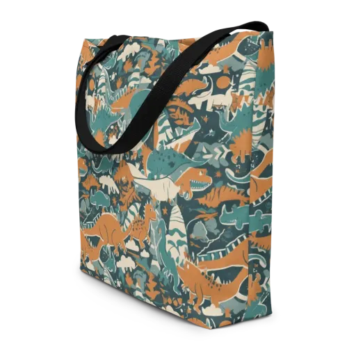 Amber Jurassic on a Large Tote Bag W/ Pocket