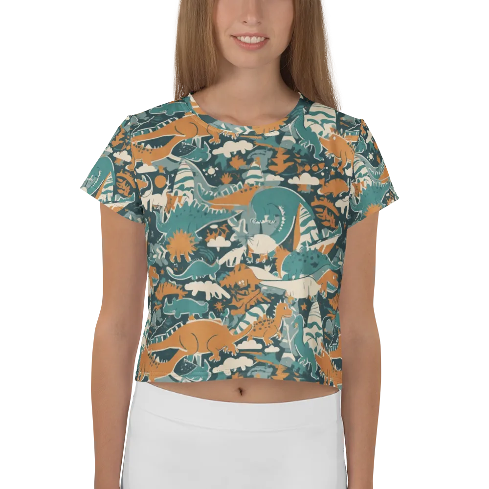 Amber Jurassic on Crop Tee — Front