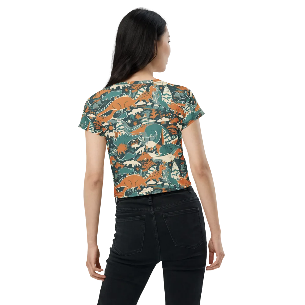 Amber Jurassic on Crop Tee — Back