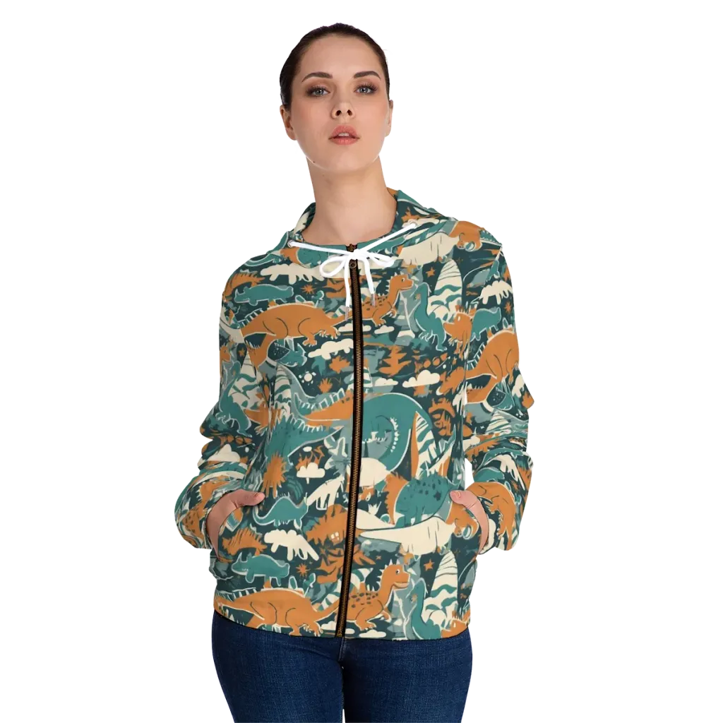 Amber Jurassic on Women's Full-Zip Hoodie — Front On Person