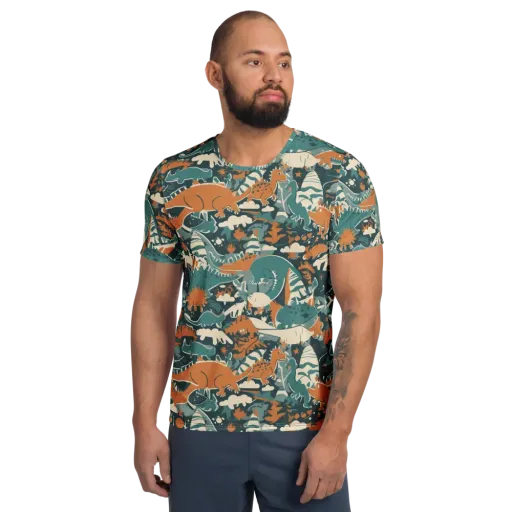 Amber Jurassic on a Men's Athletic T-Shirt