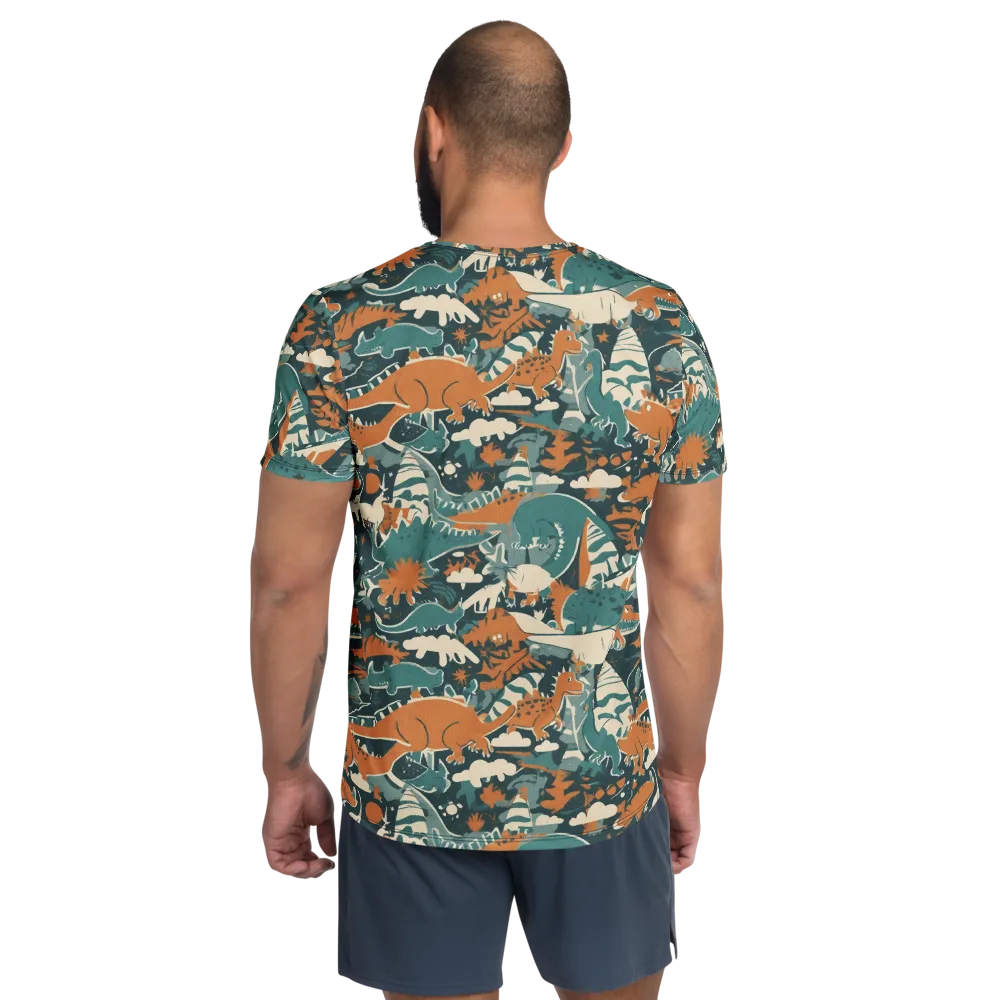 Amber Jurassic on Men's Athletic T-Shirt — Back