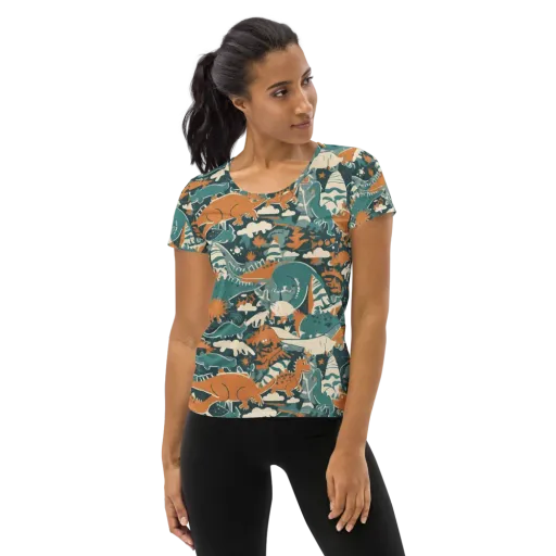 Amber Jurassic on a Women's Athletic T-Shirt