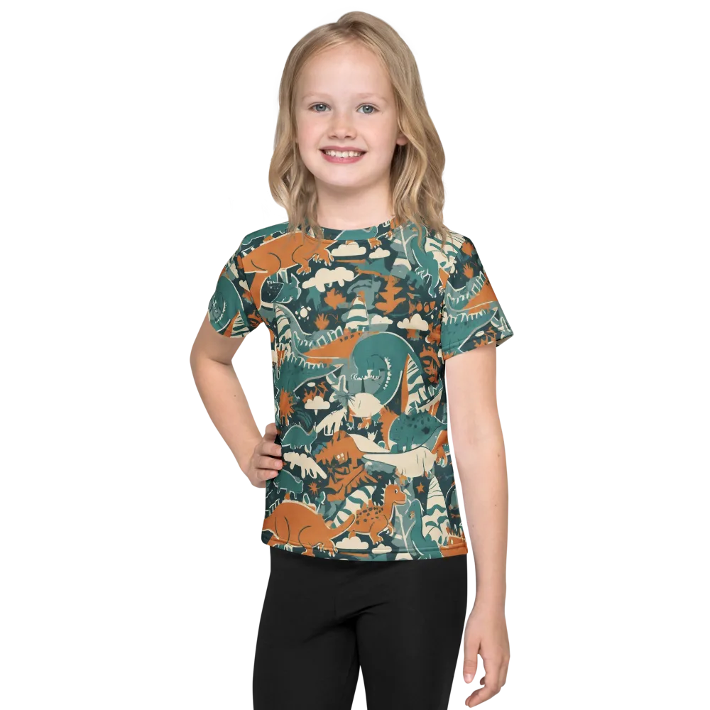Amber Jurassic on Kids Crew Neck T-Shirt — Front