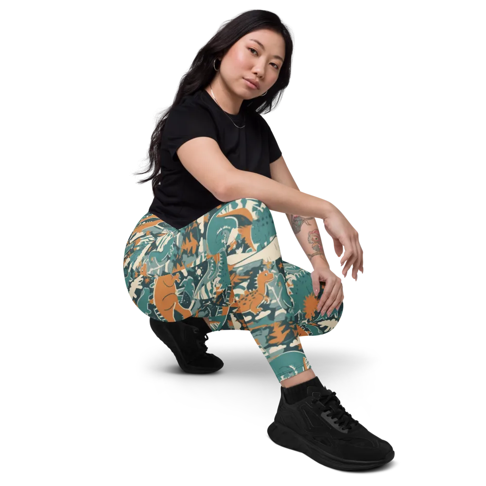 Amber Jurassic on Leggings with Pockets — Right Front
