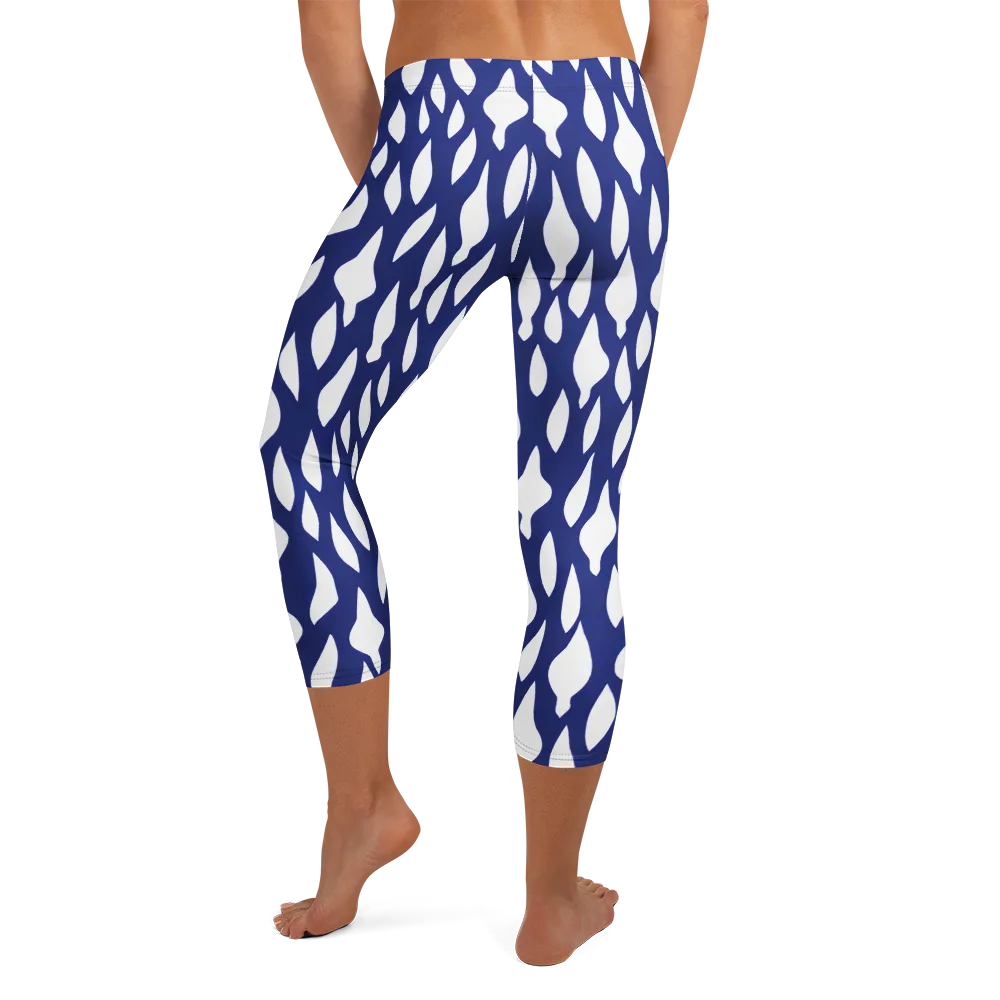 Indigo Interlace on Capri Leggings — Back