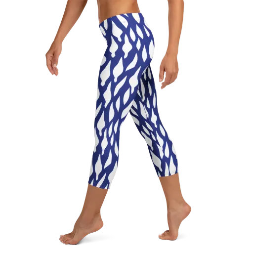 Indigo Interlace on a Capri Leggings
